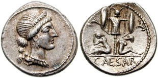 Julius Caesar, RRC 468/1, similar al del tesorillo (CNG Triton VI)