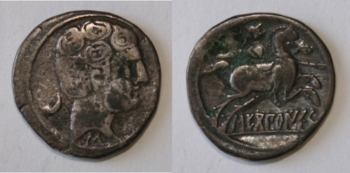 Denario de SEKoBiRIKeS. Museo de Zamora. (nº MZA84-3-3)