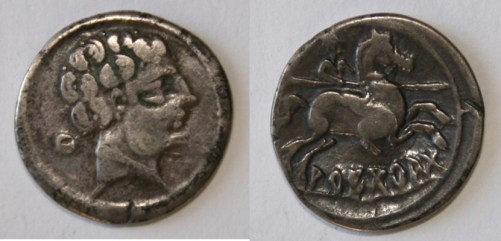 Denario de AREKoRATa. Museo de Zamora. (nº MZA84-3-4)