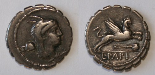 Denario romanode la familia Papia. Museo de Zamora. (nº MZA84-3-6)
